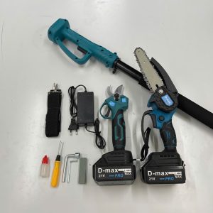 Bộ Combo Máy Pin Cắt Tỉa Cành D-max PRO, 2 trong 1 : Cưa Xích và Kéo Cắt Cành 2 pin 10cell Tặng Nối Dài